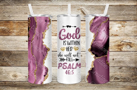 "God is Within Her" 20 oz Slim Tumbler